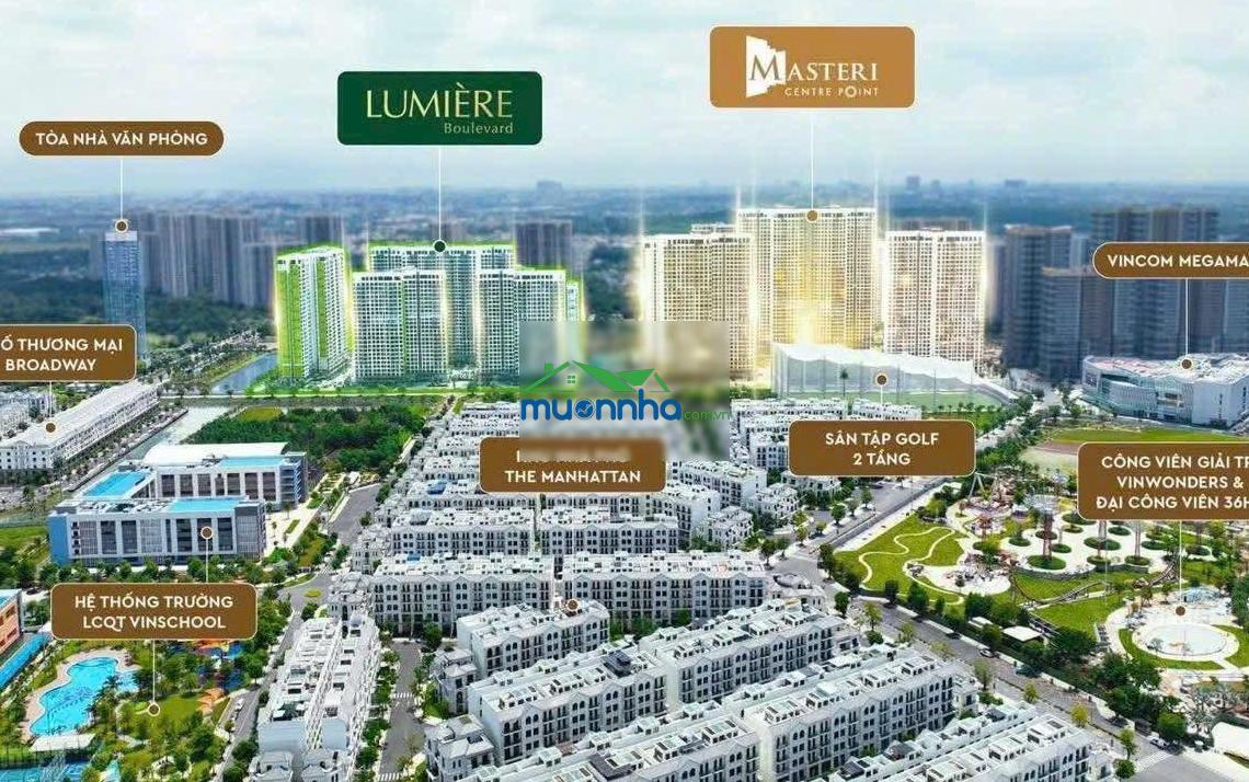 2 phòng ngủ diện tích 74m2 - chỉ 4.3 tỷ tại lumiere boulevard quận 9 - căn này tầng 17