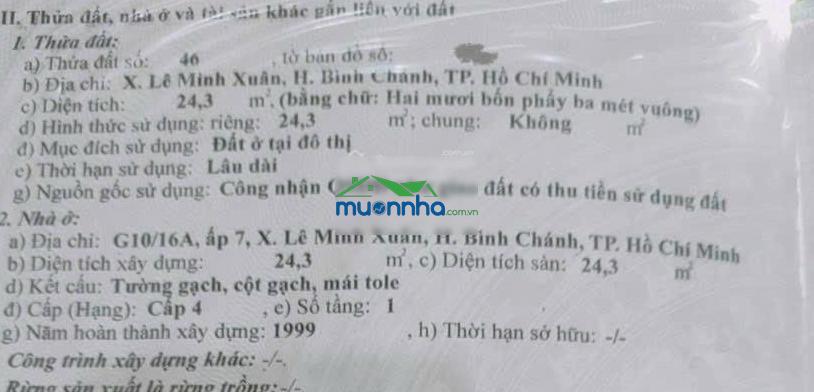 Nhà 24m2 1 trệt, 1 lầu, sổ hồng riêng, xã lê minh xuân, bình chánh - 4