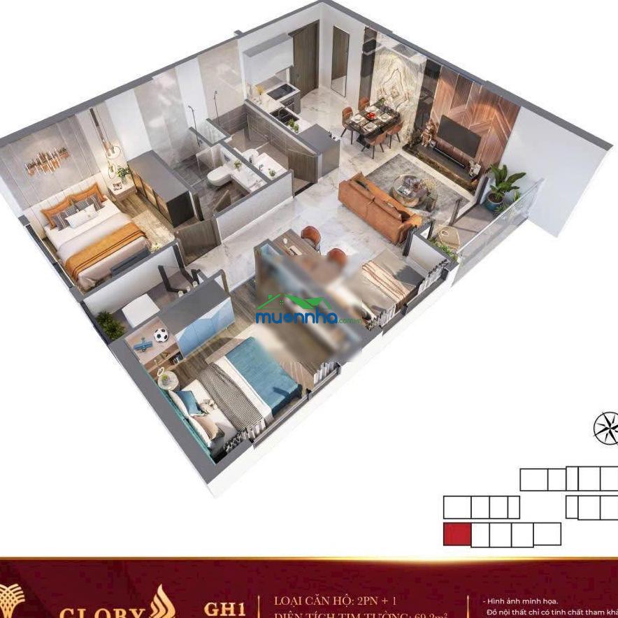 ***Quỹ căn hiếm 2pn+ ~69.2m glory heights view hồ bơi malibu cực đẹp tại vinhomes grand park*** - 4