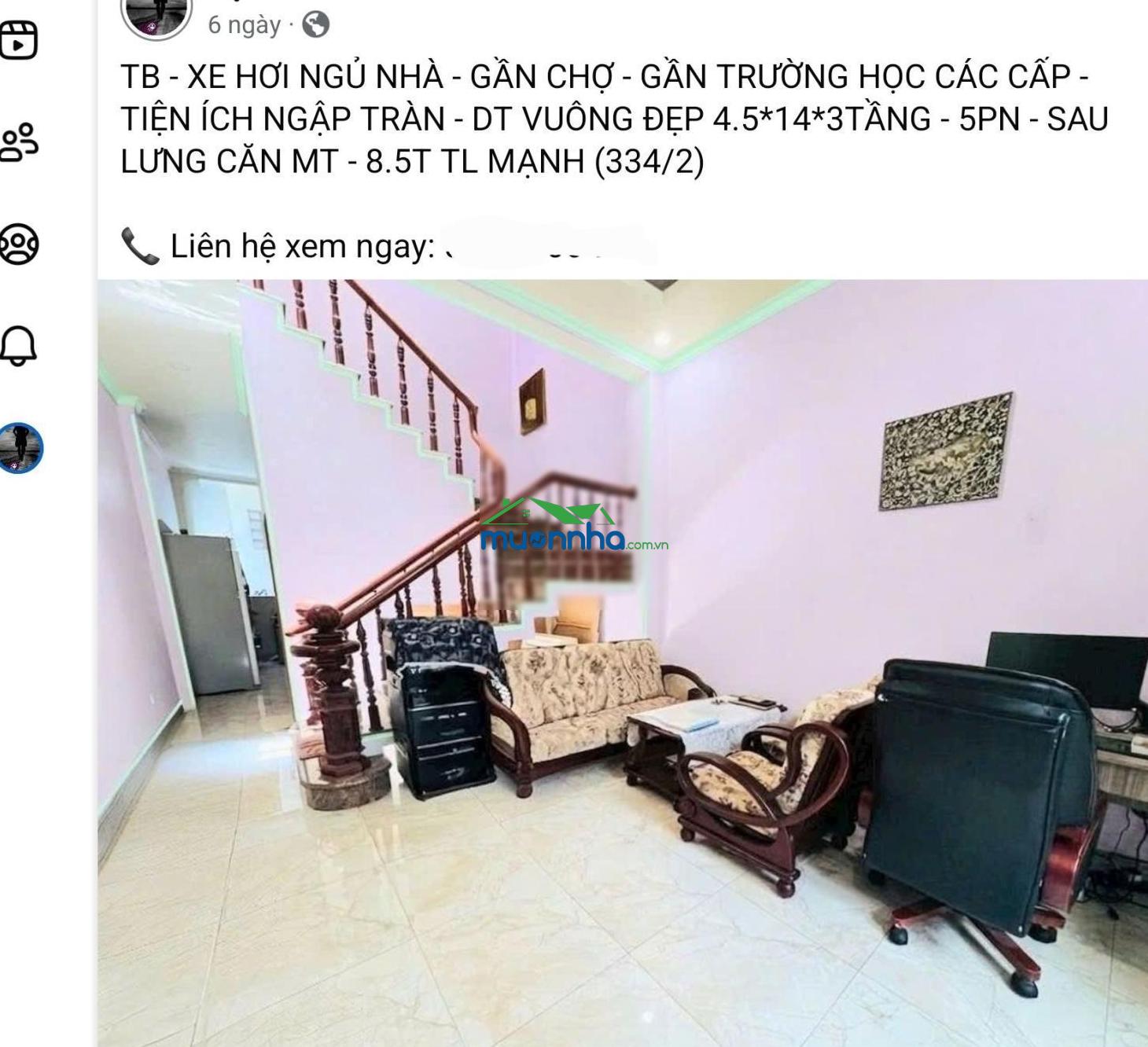 Tb - xe hơi ngủ nhà - gần chợ - gần trường học các cấp - tiện ích ngập tràn - dt vuông đẹp 4.5*14*3 - 3