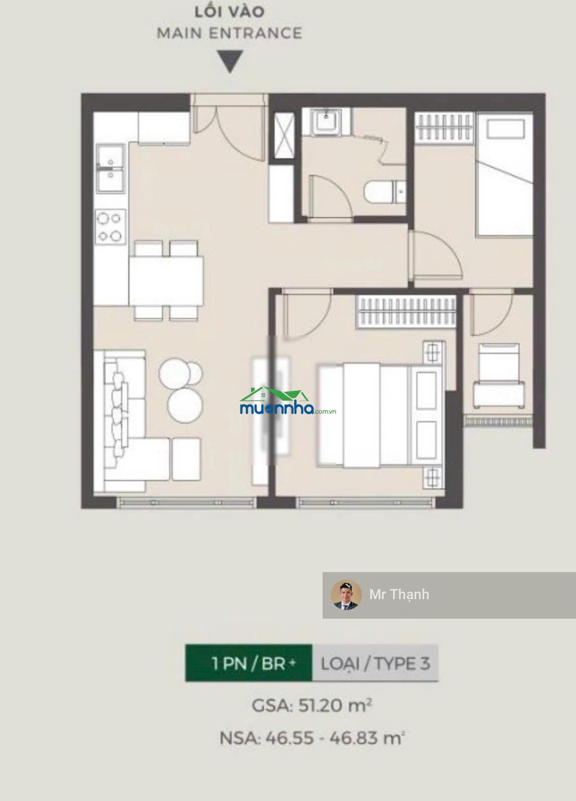 Vua bắt đáy căn hộ 1pn masteri lumiere boulevard dt 53m2 3.25 tỷ. khẳng định không có căn thứ 2