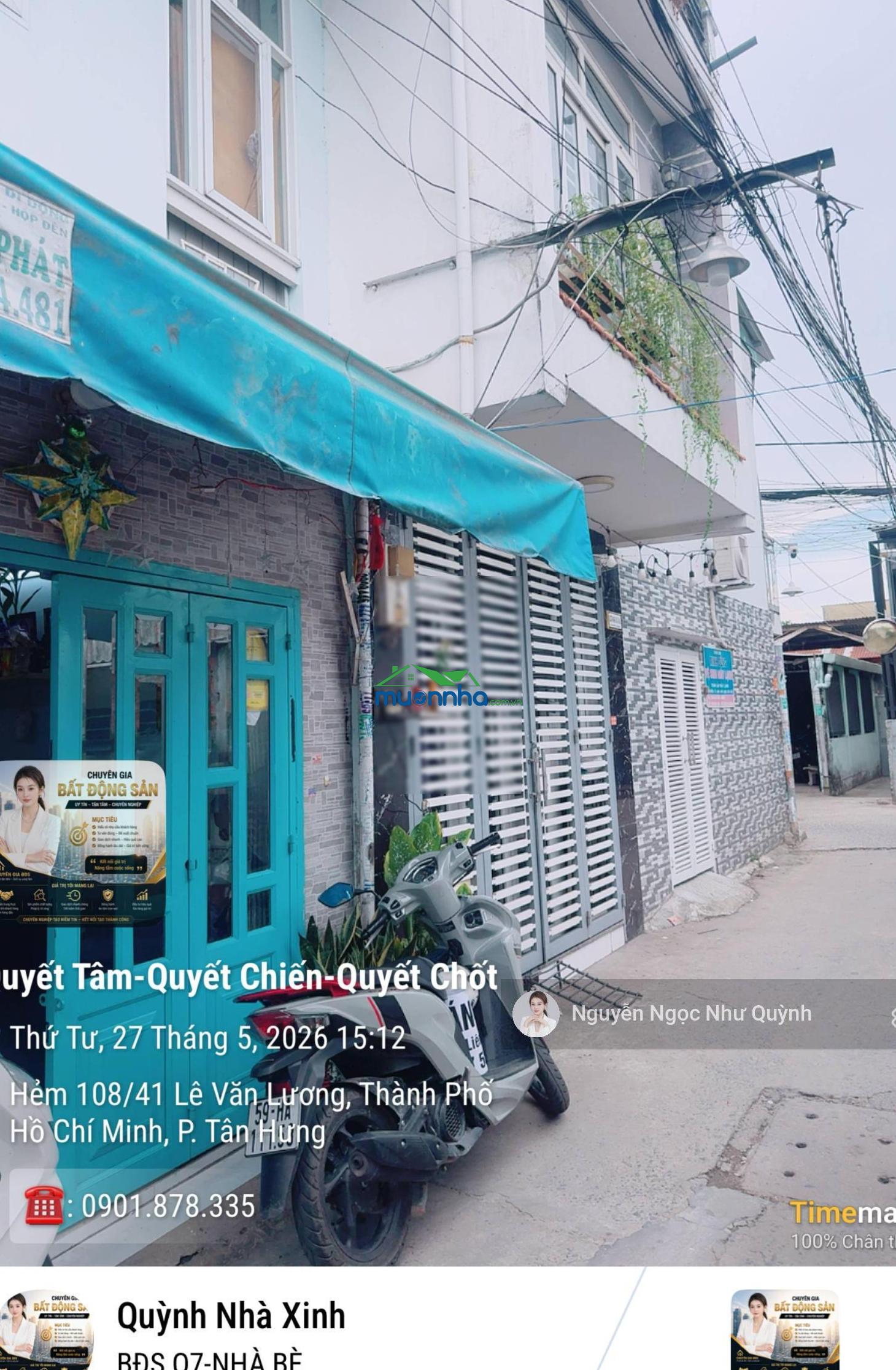 Nhà 3 tầng mặt tiền hẻm xe 3 gác, hẻm thông nguyễn hữu thọ q.4 - tân hưng quận 7, chỉ 2 tỷ xíu - 2