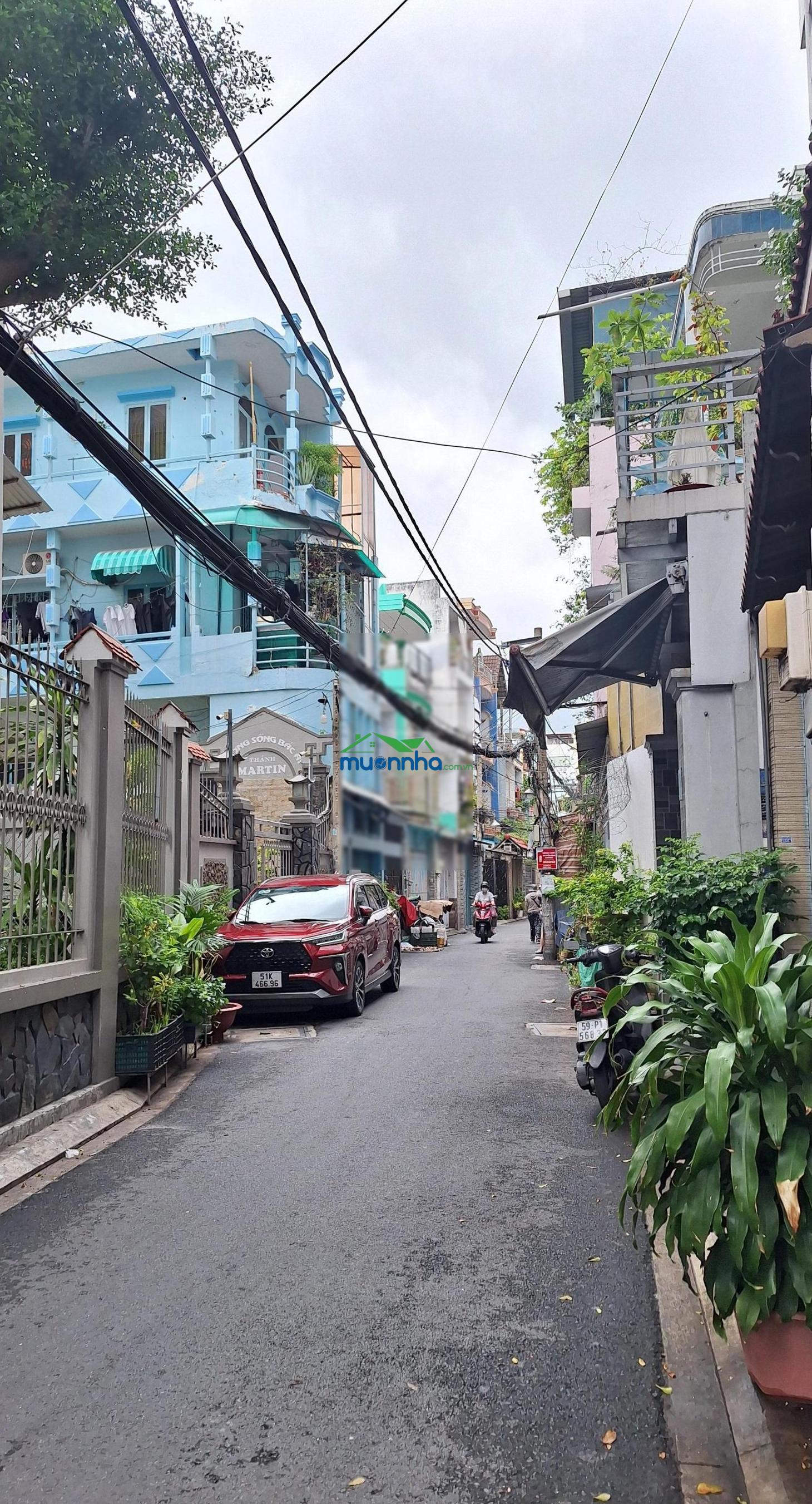 Nhà 4 tầng 54,1m2 nở hậu - 5pn 4wc - sổ vuông - dọn vào ở ngay - hẻm thông, xe hơi tới nhà - 3