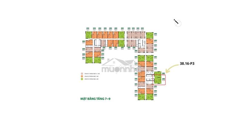 Chính chủ bán căn góc toà tháp 38-p3 - 2pn 2wc 71m² picity sky park