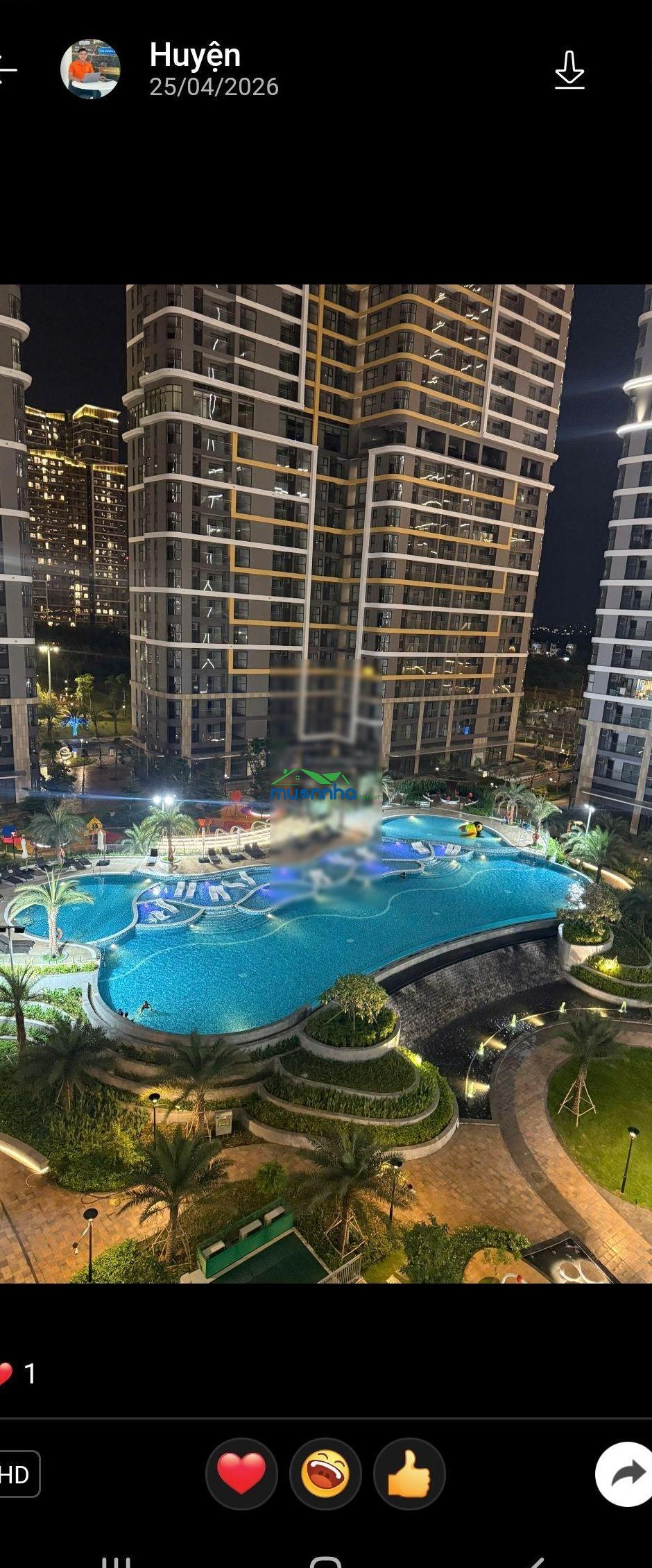 Bán ch 2pn, 2wc, 72m2 tại os107.09, the opus one - vinhomes grand park, 7 tỷ vnd, view đẹp