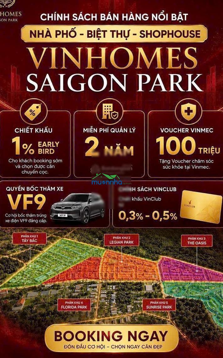 Bán nhà phố vinhomes sài gòn park ( hocmon) giá nhà phố 1 trệt 3 lầu giá từ 4.5 tỷ lh 0909.154.***