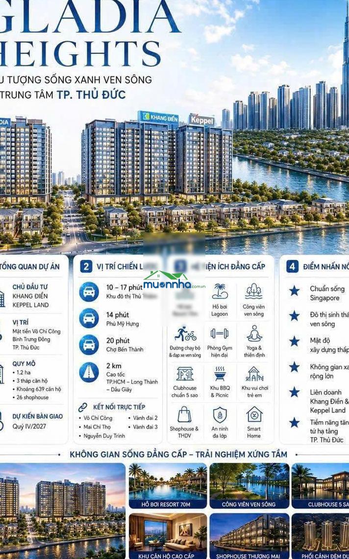 Bán căn hộ gladia heights, võ chí công, 6,5 tỷ, 72 m2, giá cực chất - 4