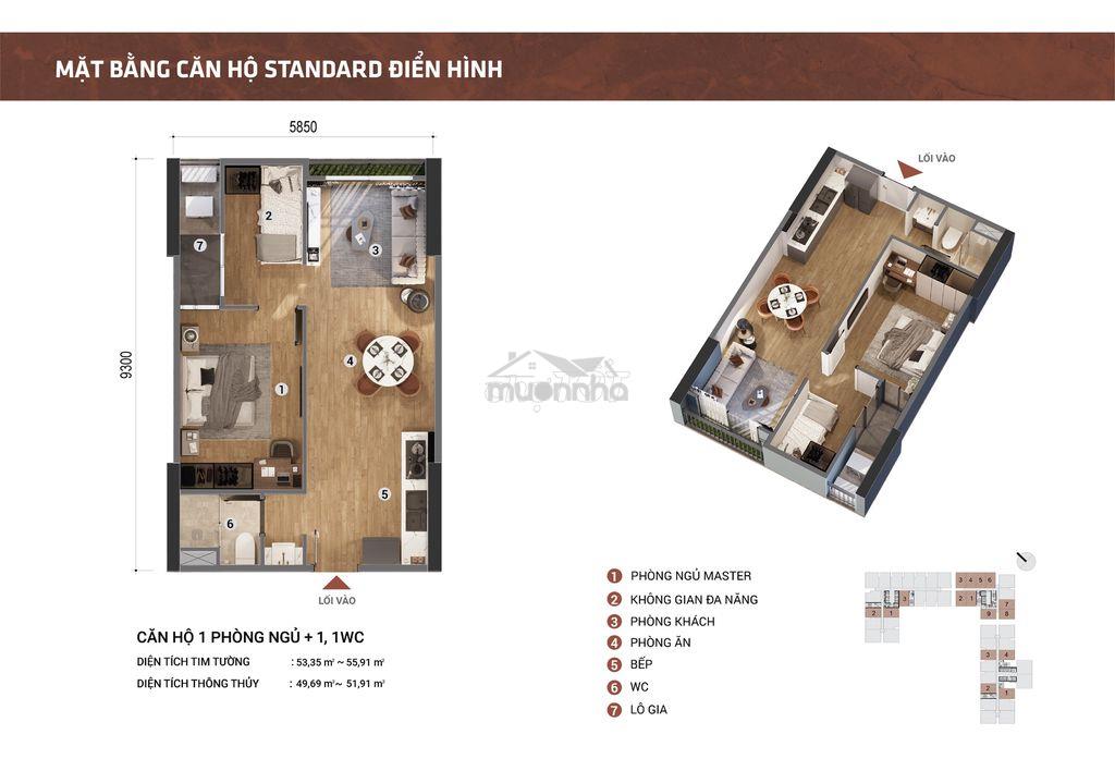 Căn hộ 1pn+, 1wc 55m2 2.4 tỷ picity sky park - 4