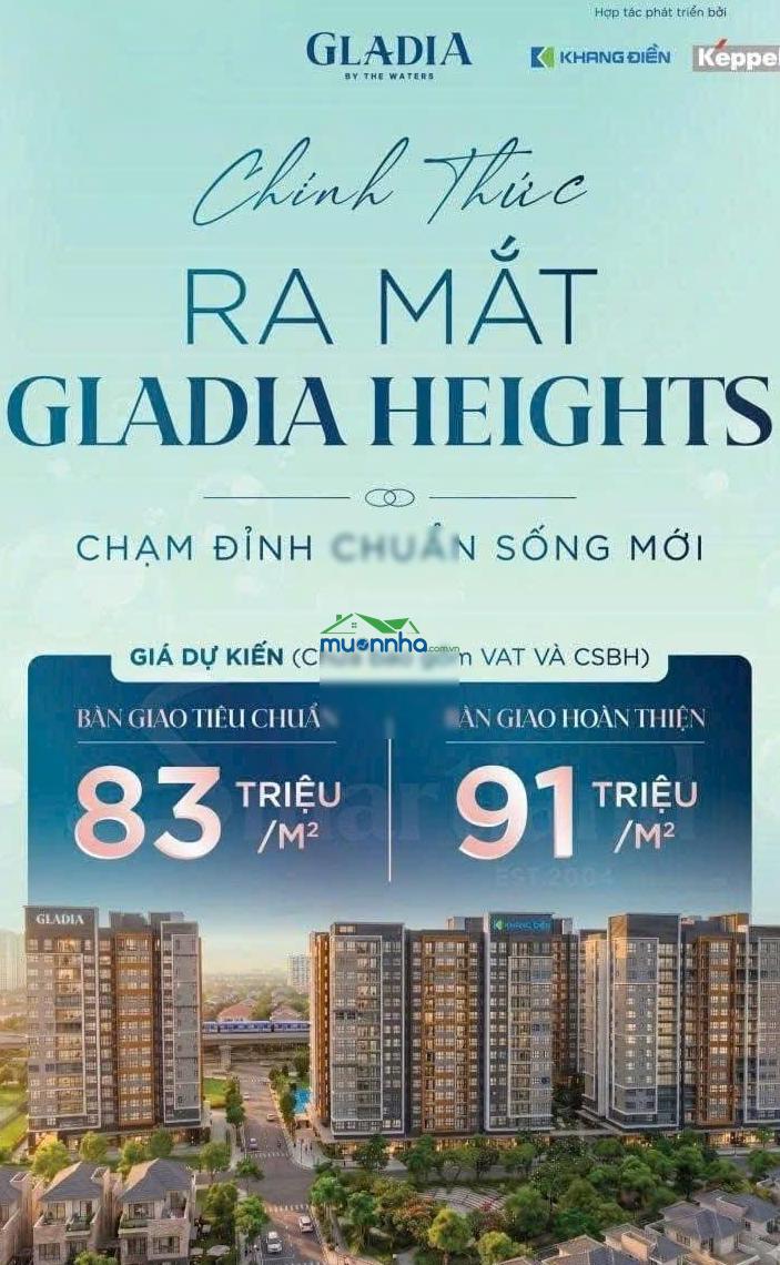 Mở bán đợt 1 gladia heights chiết khấu 14%. thanh toán 10% đến khi nhận nhà. mua trực tiếp cđt