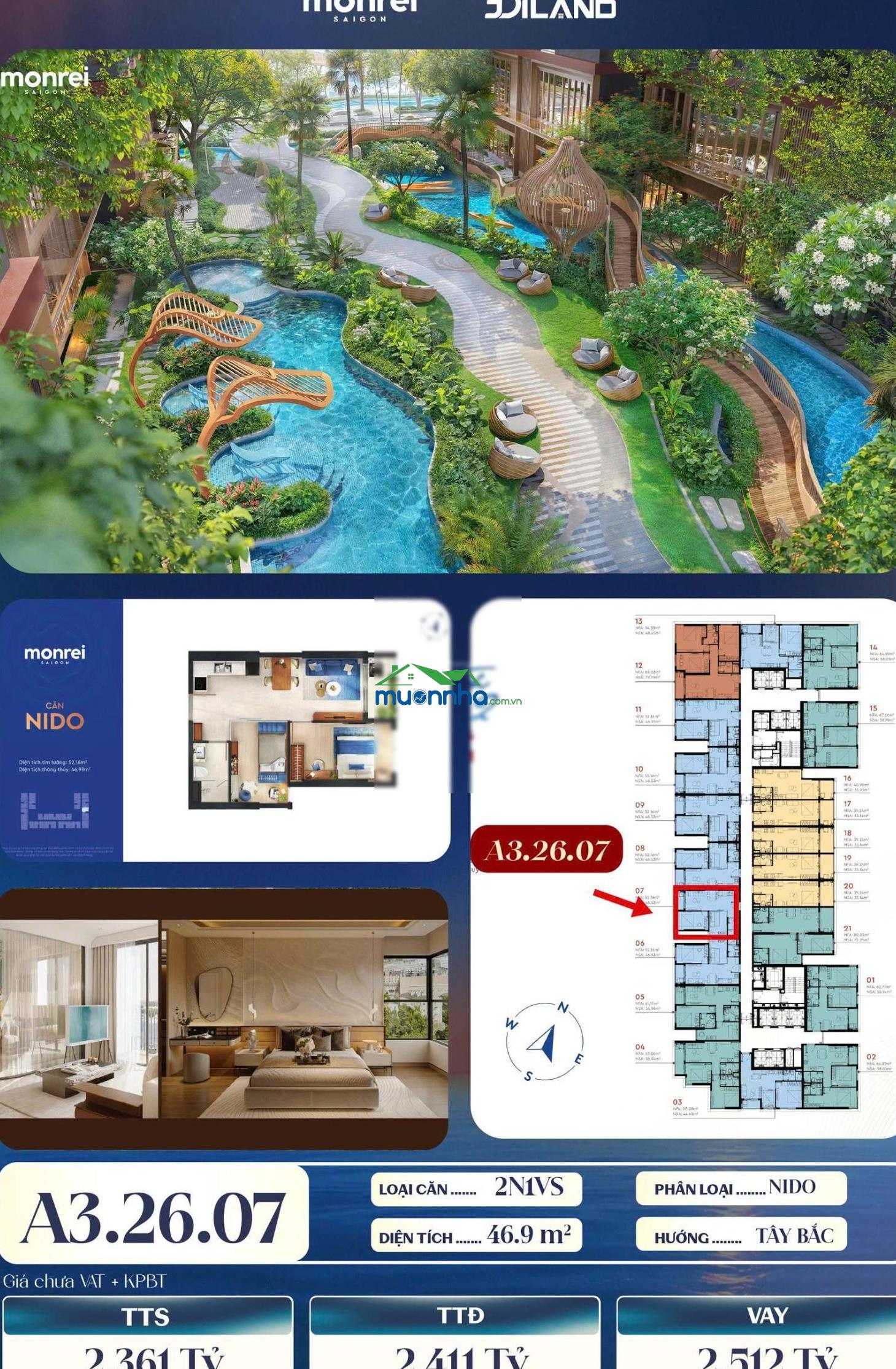 Bán chung cư sài gòn, 2,4 tỷ, 46 m², view đẹp hot! ưu tiên khách hà nội
