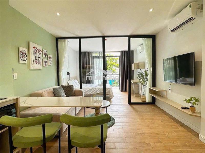Căn hộ 1 phòng ngủ full nội thất nằm trong kdc vạn phúc city