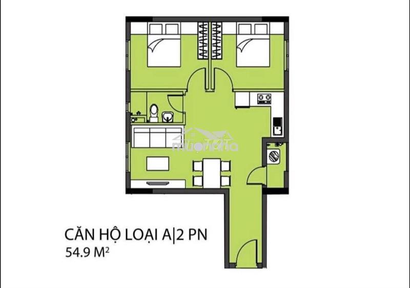 Cho thuê căn 2pn 1wc dt 55m2 khu topaz celadon