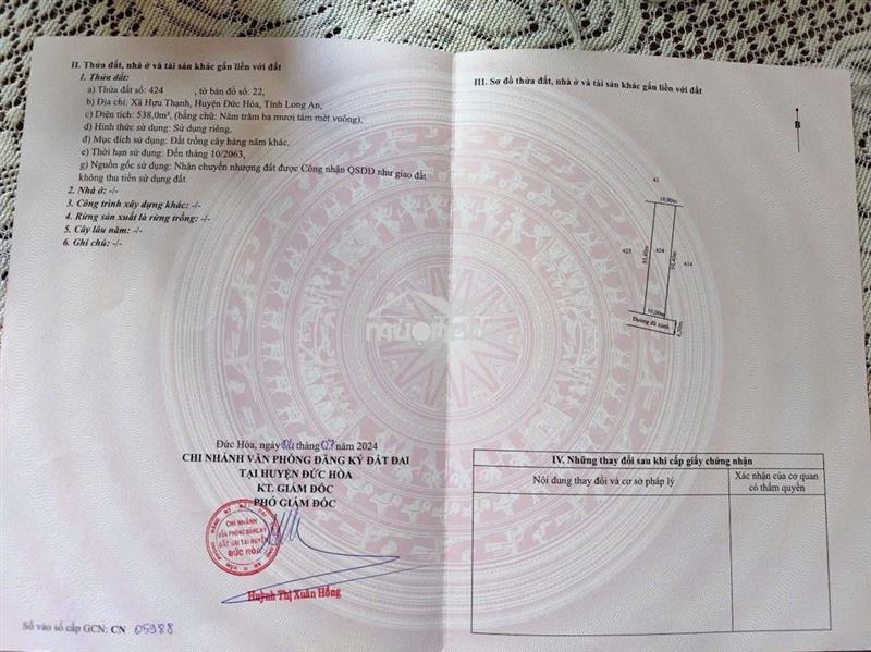 10 x 54  xã đức hoà (xây nhà trọ)