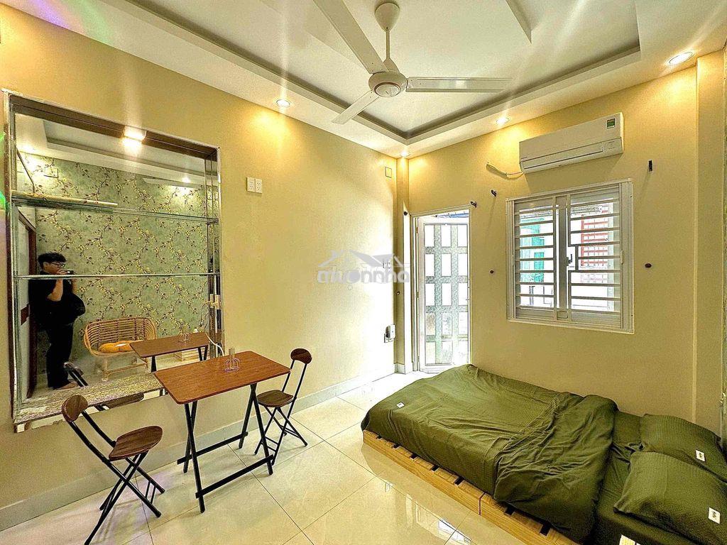 Cho thuê 1pn ngăn bếp 25m2 full nt balcon ngay nđc lý thái tổ q3 - 4