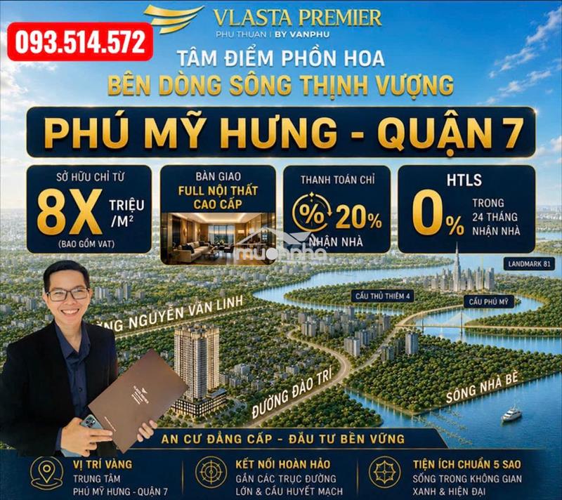 Căn hộ vlasta preimier giá gốc cdt từ 6,3 tỷ/77m2 –lk phú mỹ hưng q.7