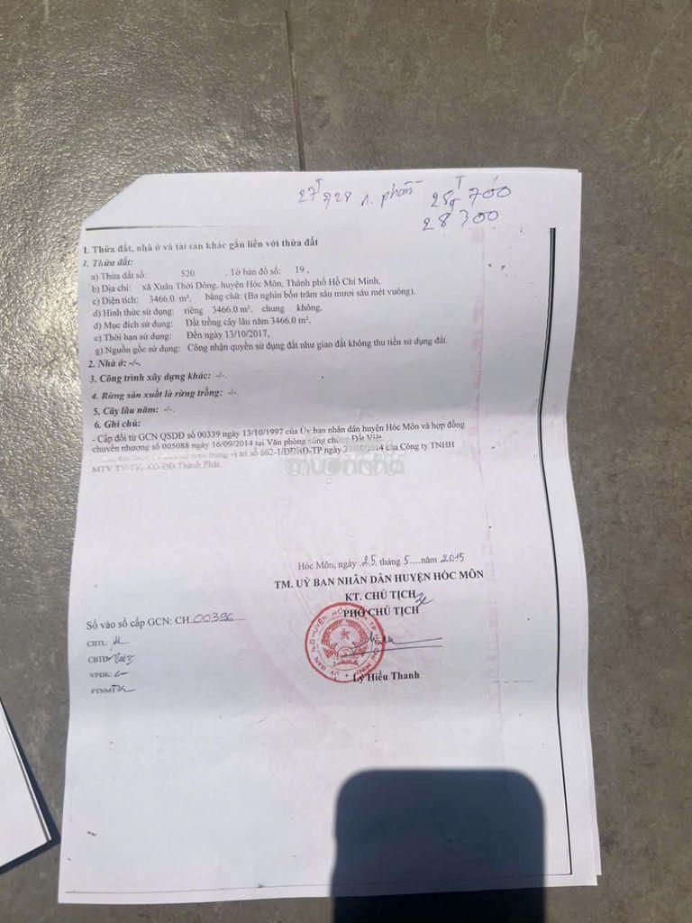 Bán đất đường nguyễn thị thữ-hốc môn dt 3,466m2 giá bán 28,70tỷ - 4