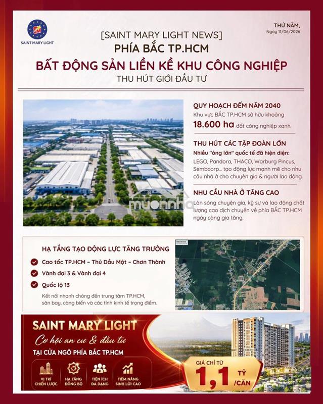 VỐN 168 TRIỆU SỞ HỮU CĂN HỘ NGAY TT BẾN CÁT – KỀ CẬN KCN MỸ PHƯỚC