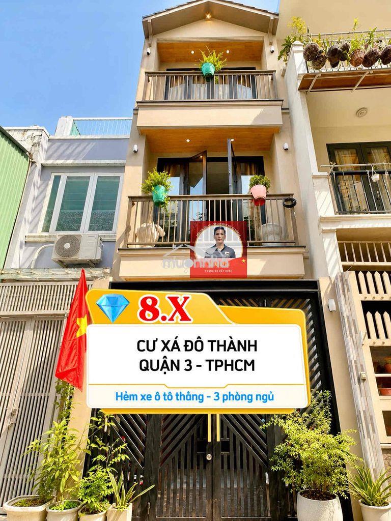 🏡 Nhà quận 3 - cư xá đô thành - hẻm xe ô tô thẳng 1 trục - 3 phòng ngủ