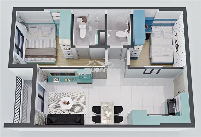 Cần bán 2pn - 2wc 2,39 tỷ khu phức hợp bcons city lh ***