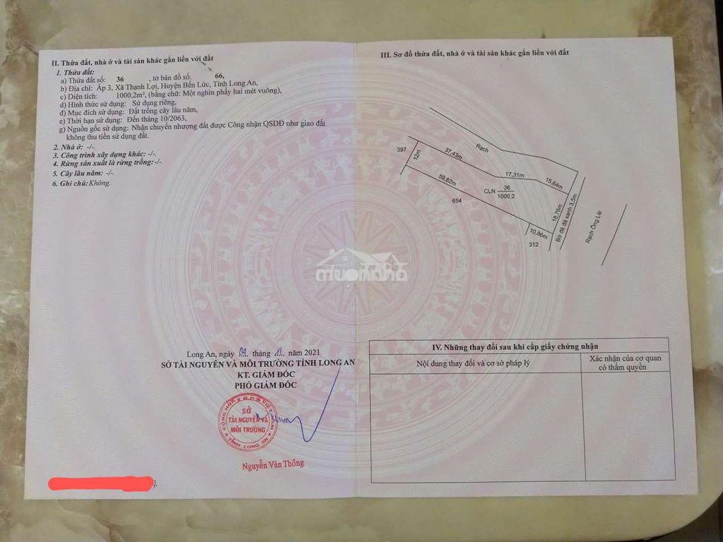Chính chủ cần bán mặt tiền bờ kênh đất vườn hơn 1 công đất. - 2