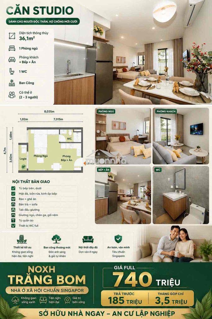 Căn hộ cao cấp bàn giao full nội thất giá rẻ ngay trung tâm trảng bom
