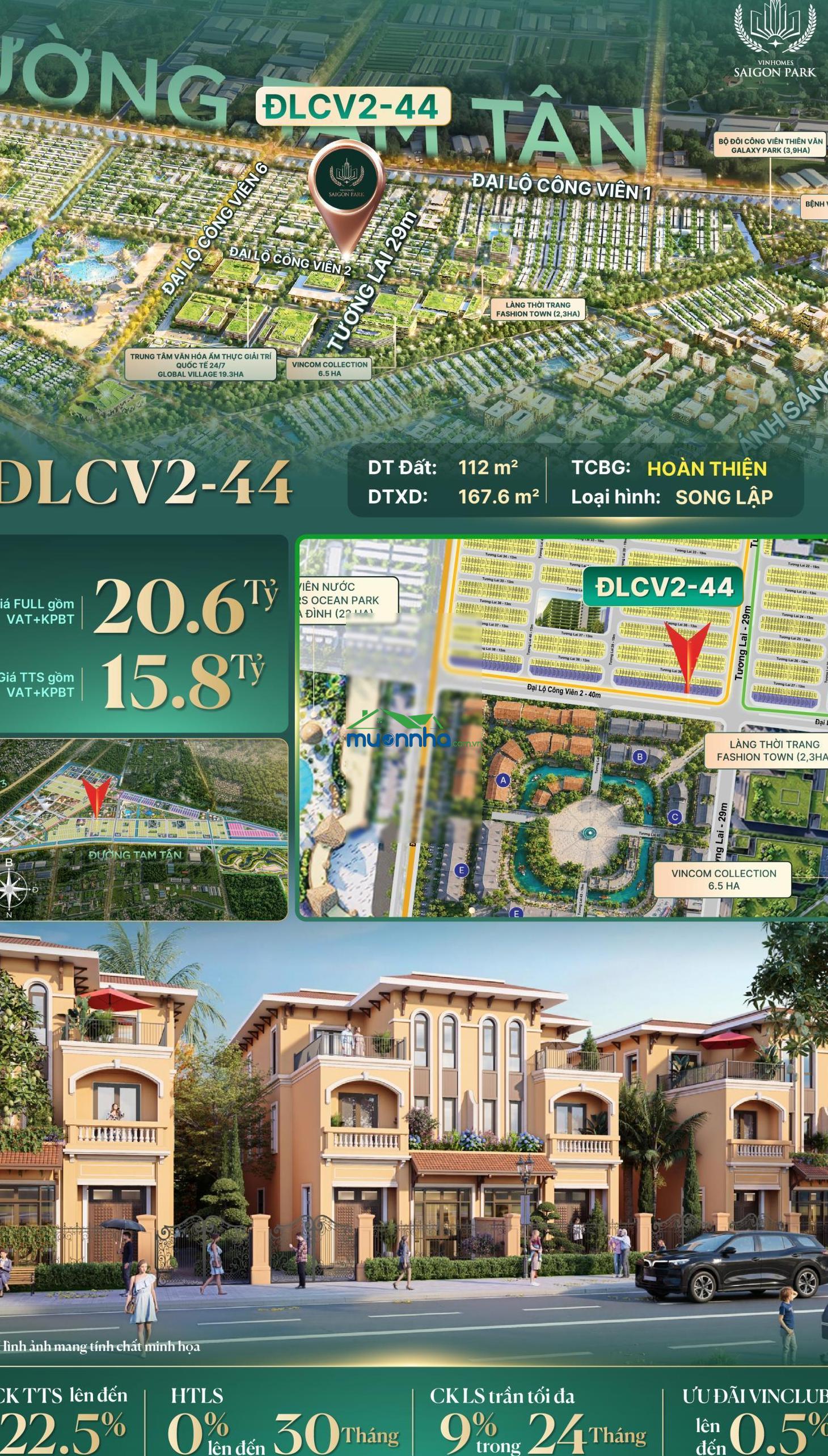 Biệt thự song lập vinhomes sài gòn park đlcv2-44 diện tích 112m2 bàn giao hoàn thiện giá góc - 4