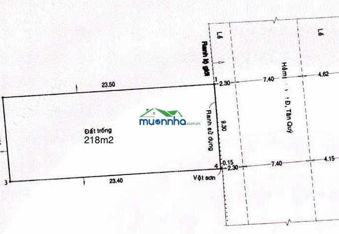 Hẻm 14m tân quý - p. phú thọ hòa, 9,3x24,5m, cấp 4, giá 26,5 tỷ tl