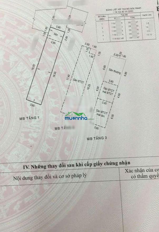 Trịnh đình trọng. 3 tầng btct 73m2( 3.8x19.1).hẻm 6m thông. có pn dưới trệt. ở ngay. âu cơ. tân phú - 3