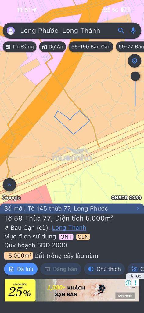 Chính chủ bán 6,100m2 đất làm kho bãi,sân bay long thành, 2,5 tỷ 1 sào - 4