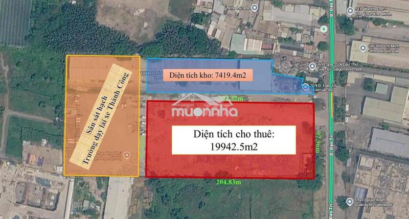 Đất mặt tiền 319 đào trí diện tích 19942,5m2