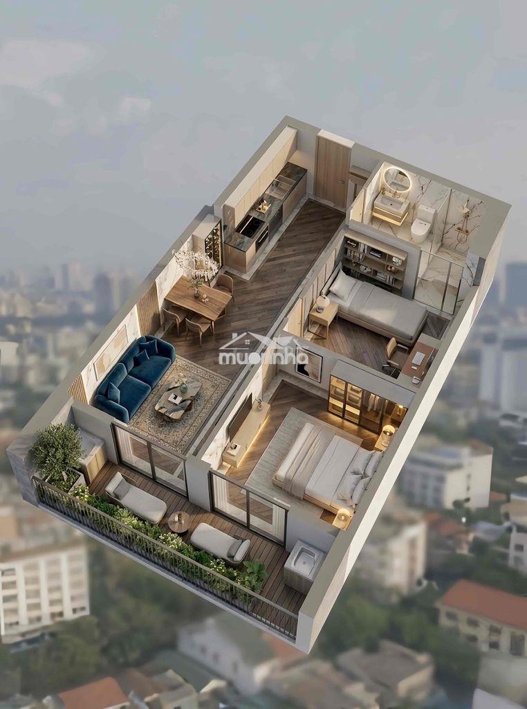 [Rẻ nhất giỏ hàng] căn 1pn+ s-light tower - view biệt thự & thành phố