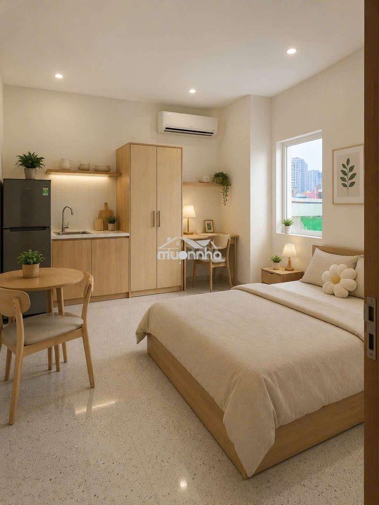 Cho thuê phòng ban công  studio full nội thất