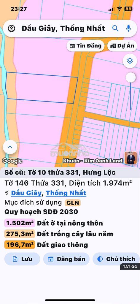Bán 1974m² đất dầu giây – mặt tiền đường nhựa, gần kcn - 4