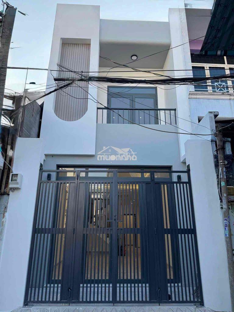 Nhà mới đẹp 1 trệt 1 lầu 58,2m2 sổ hồng riêng xe hơi ngủ trong nhà