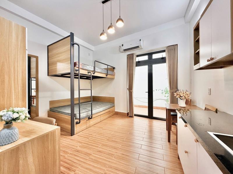 Căn hộ giường tầng, full nội thất ở được 3-4 người gần sân bay, công viên hoàn văn thụ, thuận tiện di chuyển sang phú nhuận, tân phú,...