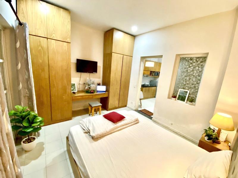 Căn hộ 1pn - full nội thất - ban công, tách bếp - nguyễn đình chính 7tr - 3