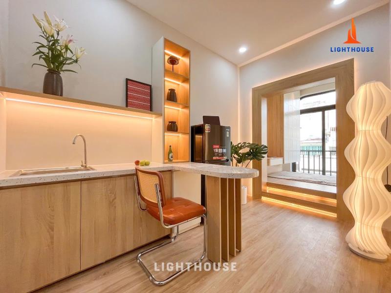 Cho thuê căn hộ 1 phòng ngủ tách bếp có ban công full nội thất mới hiện đại city view gần tdtu, nttu, lotte mart trung tâm quận 7