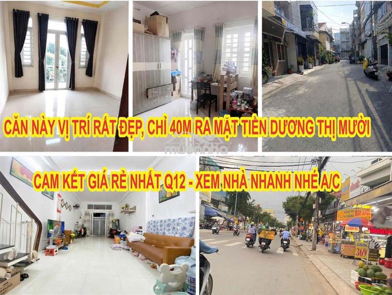 Nhà bán 54m2, hẻm nhựa xe hơi, 2 tầng, đường dương thị mười, gần bv