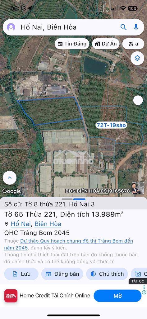 Đất sào ngay kcn sông mây- quy hoạch skc- trảng bom- đồng nai