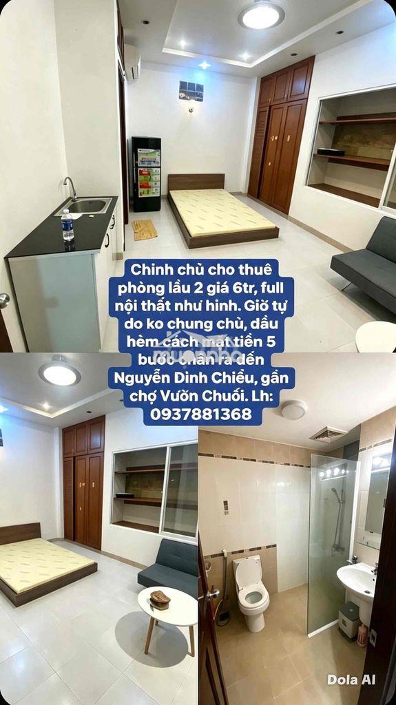 Cho thuê phòng full nội thất quận 3 5t8