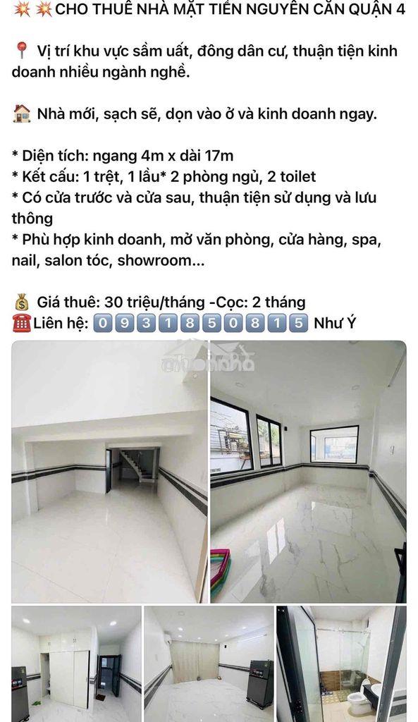 Cho thuê nhà nguyên căn q4 giá từ 4tr -> 30triệu - 2