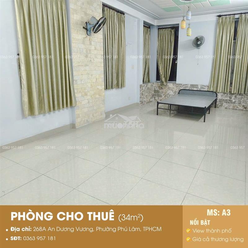 Cho thuê phòng - ngay mặt tiền an dương vương q6