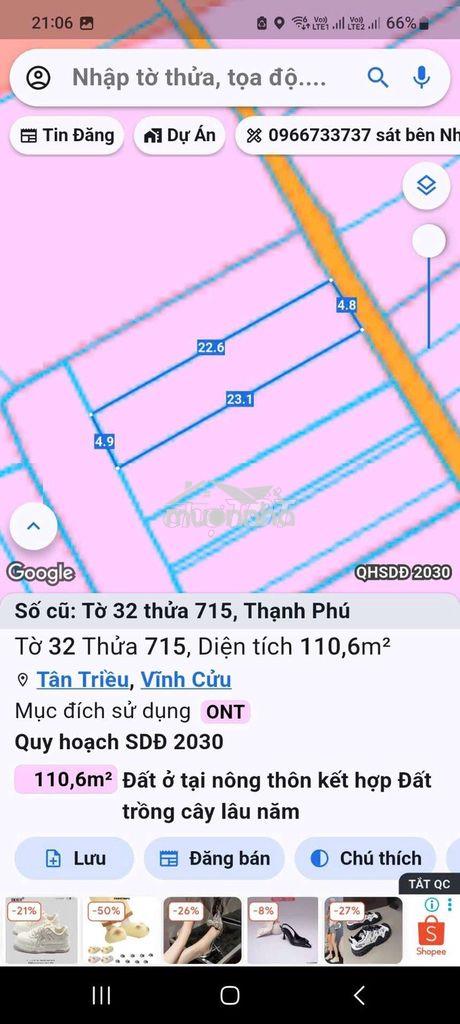 🏡 Chỉ 1 tỷ 200 triệu – sở hữu ngay lô đất 110m²📍sát kdc lavender