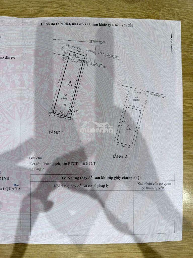 Âu dương lân hiện hữu ~ 100tr/m2