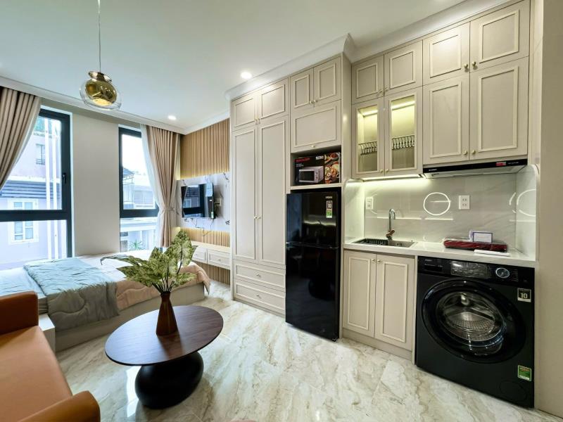 Cho thuê studio 30m2 new 100% có thang máy - hầm xe - ngay chợ bà chiểu - trường đại học văn lang - học viện cán bộ tphcm