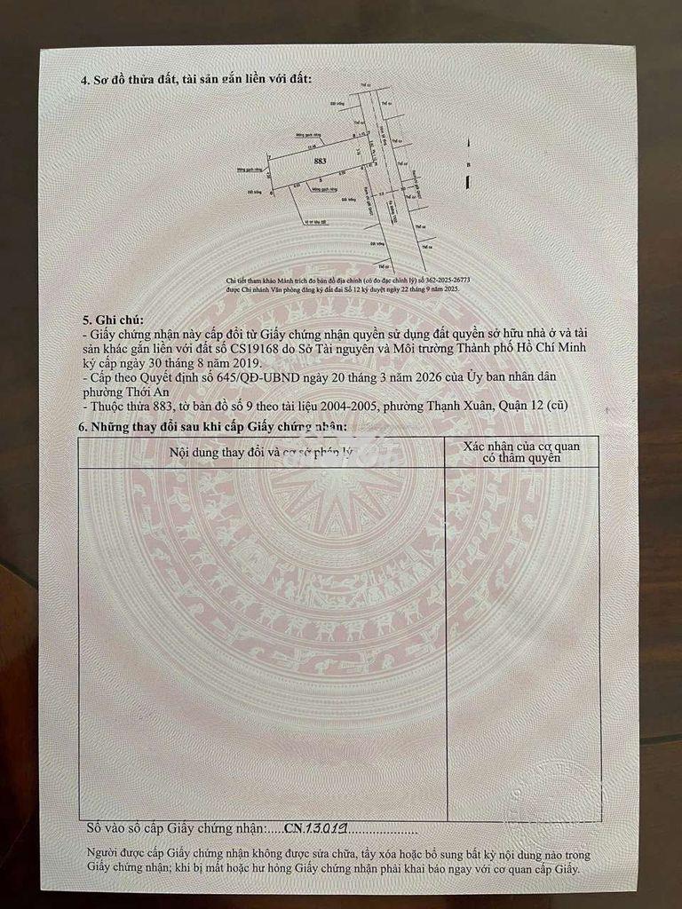 Đất thạnh xuân 48, dt:55m2, shr, đường oto, chỉ 2.6 tỷ - 2