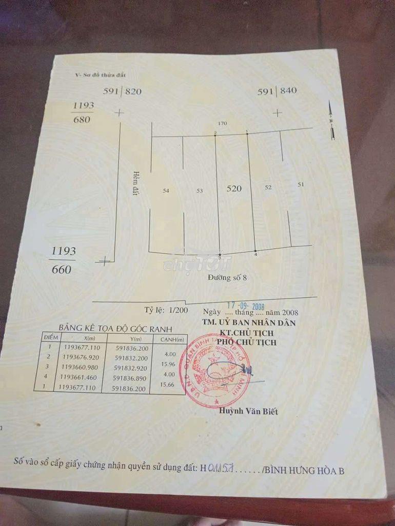 Kẹt tièn bán lỗ dất 4x16 sổ riêng mt đs8,p bình tân,hcm chì 999tr - Ảnh 4