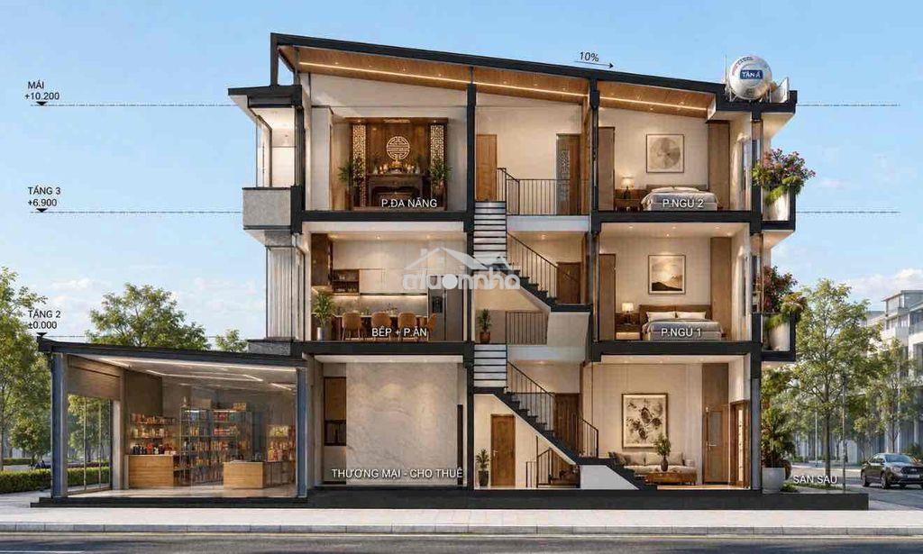 Nhà phố hai mặt tiền kinh doanh ngay trung tâm thành phố mới - 4
