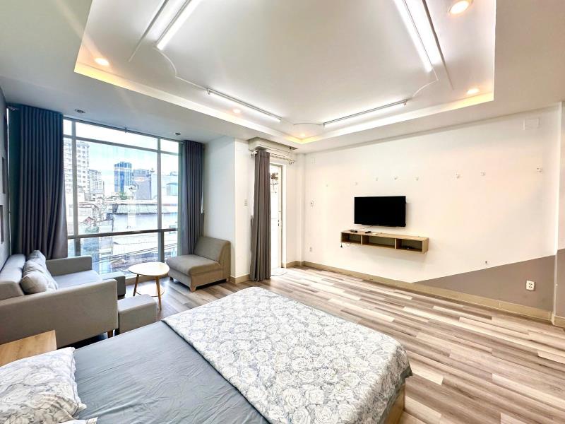 Cho thuê căn hộ 1 phòng ngủ cao cấp 40m2 full nội thất, có ban công - huỳnh mẫn đạt gần cầu thị nghè, bình thạnh giáp ranh quận 1 - Ảnh 2