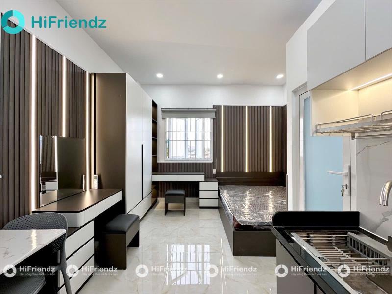Phòng trọ 30m2 tone đen trắng full nội thất mới 100% huỳnh văn bánh gần q3 - Ảnh 2
